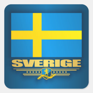Pegatina Cuadrada Konungariket Sverige