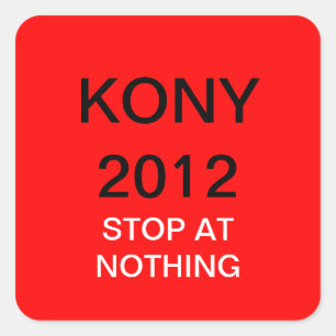 PEGATINA CUADRADA KONY 2012