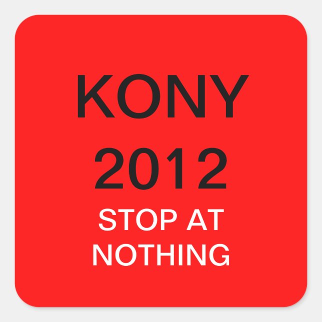 PEGATINA CUADRADA KONY 2012 (Anverso)