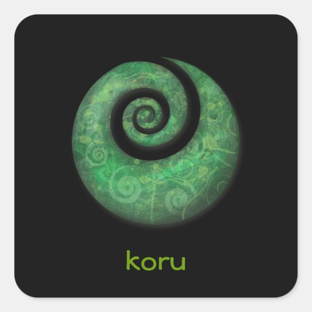 Pegatina Cuadrada koru (Anverso)