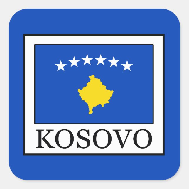 Pegatina Cuadrada Kosovo (Anverso)