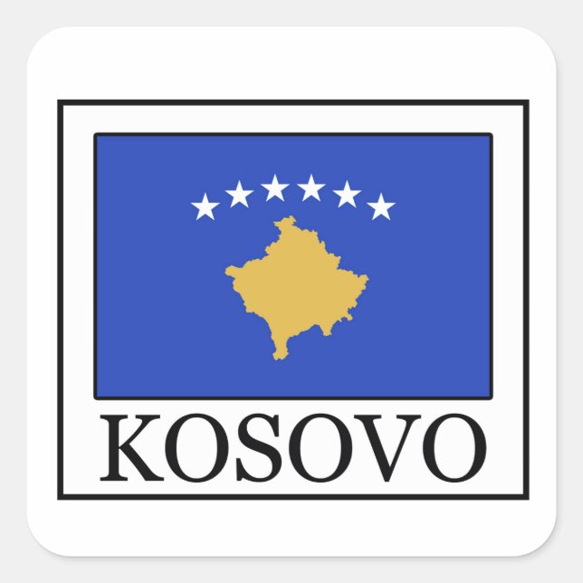 Pegatina Cuadrada Kosovo (Anverso)