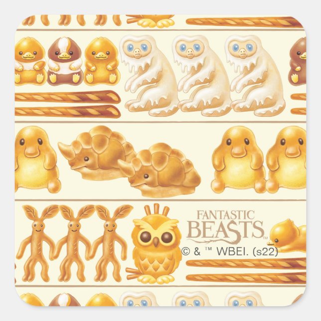 Pegatina Cuadrada Kowalski Bakery Rows of Treats Pattern (Anverso)
