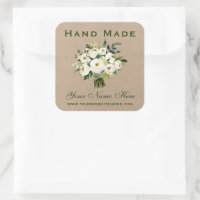 Kraft floral de color de agua verde hecho a mano p