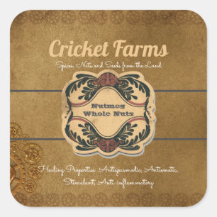 Pegatina Cuadrada Kraft Orante Simple Template Green Peach