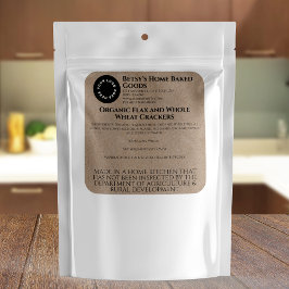 Pegatina Cuadrada Kraft Paper Cottage Food Product Label with Logo