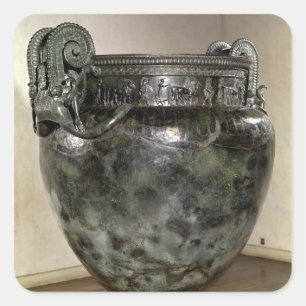 Pegatina Cuadrada Krater, desde la tumba de una princesa de Vix