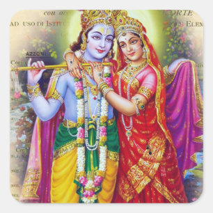 Pegatina Cuadrada Krishna