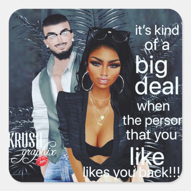 Pegatina Cuadrada Krush Graphix por Pegatinas de noticias Ahsek 14 (Anverso)