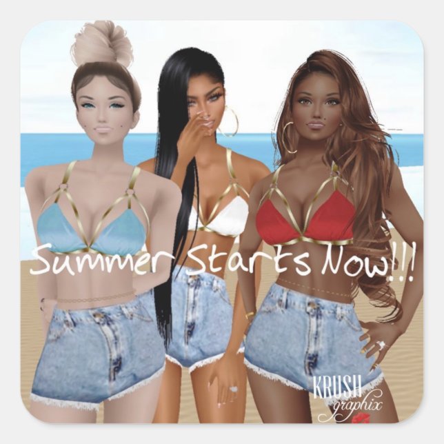 Pegatina Cuadrada Krush Graphix por Pegatinas de noticias Ahsek 18 (Anverso)