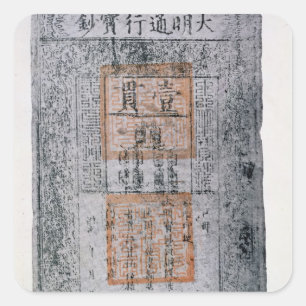 Pegatina Cuadrada Kublai Khan, emperador de China