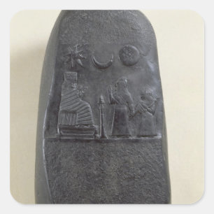 Pegatina Cuadrada Kudurru de rey Melishikhu II