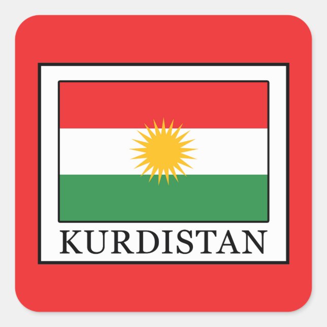 Pegatina Cuadrada Kurdistán (Anverso)