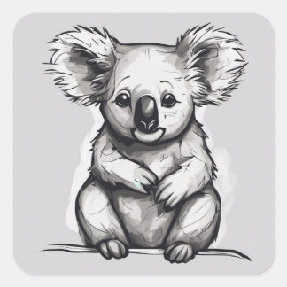Pegatina Cuadrada Kute Koala