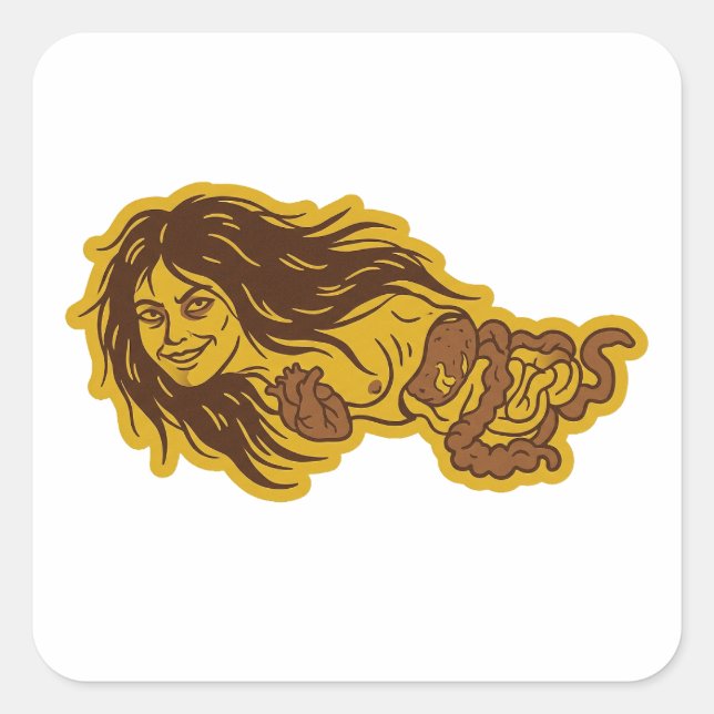 Pegatina Cuadrada Kuyang (Anverso)