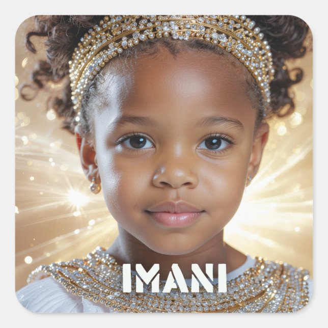 PEGATINA CUADRADA KWANZAA - IMANI - (Anverso)