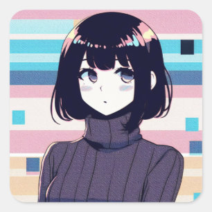 Pegatina Cuadrada Kyoko