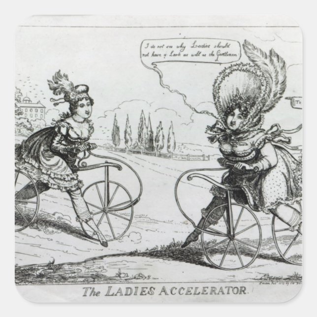 Pegatina Cuadrada La aceleradora de damas, 1819 (Anverso)
