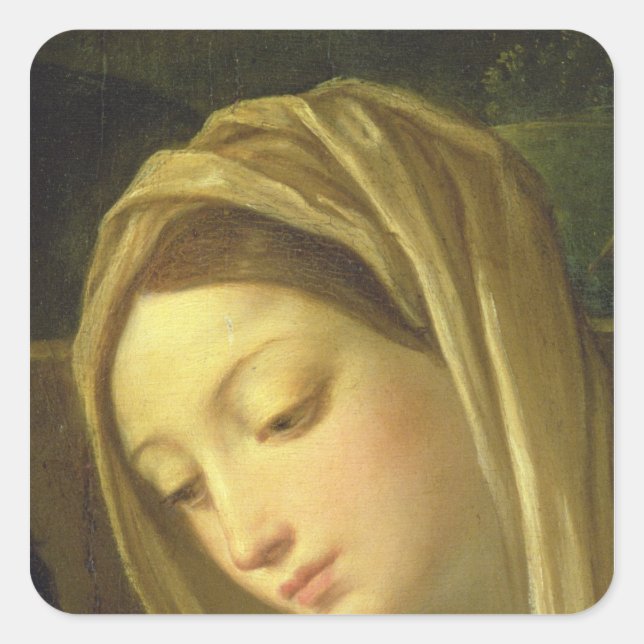 Pegatina Cuadrada La adoración de los pastores 2 (Anverso)