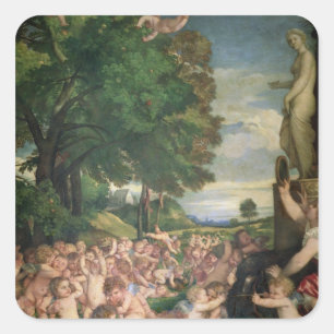Pegatina Cuadrada La adoración de Venus, 1519