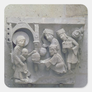 Pegatina Cuadrada La adoración del Magi