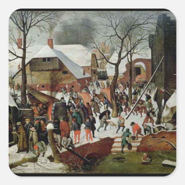 Pegatina Cuadrada La adoración del Magi (Anverso)