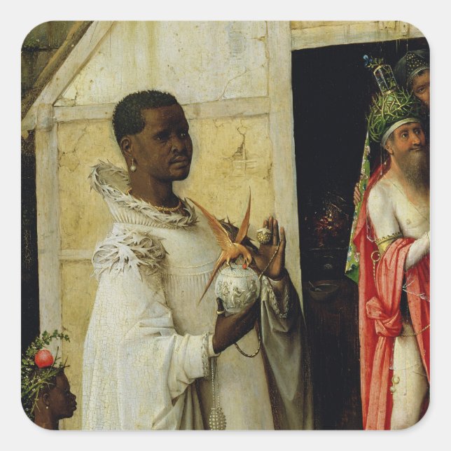 Pegatina Cuadrada La adoración del Magi (Anverso)