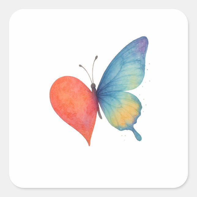 Pegatina Cuadrada La afluencia del corazón (Anverso)