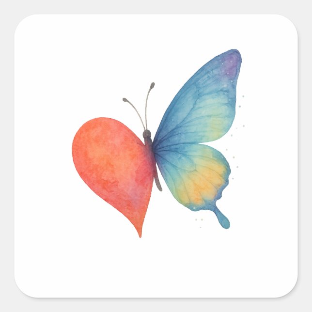 Pegatina Cuadrada La afluencia del corazón (Anverso)