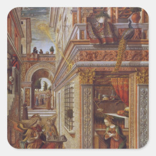 Pegatina Cuadrada La Anunciación con San Emidio, 1486