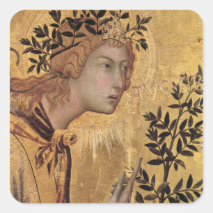Pegatina Cuadrada La Anunciación con Santa Margarita