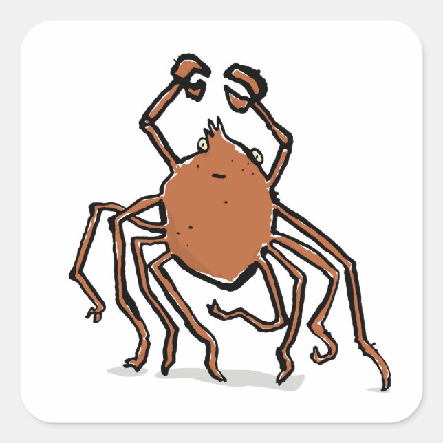 Pegatina Cuadrada la araña de mar groovy (Anverso)