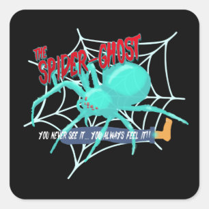 Pegatina Cuadrada La Araña Fantasma de Halloween