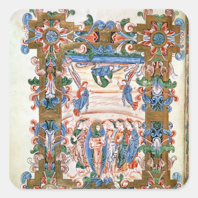 Pegatina Cuadrada La ascensión de Cristo (Anverso)