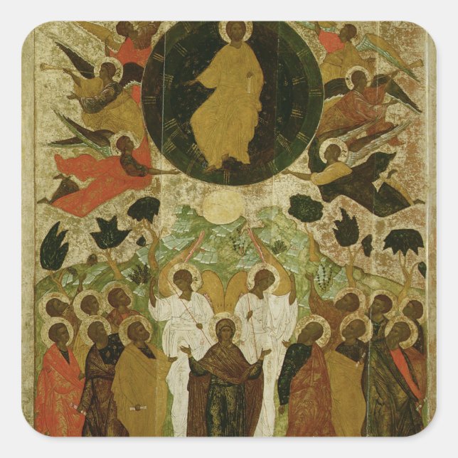 Pegatina Cuadrada La Ascensión de Nuestro Señor (Anverso)