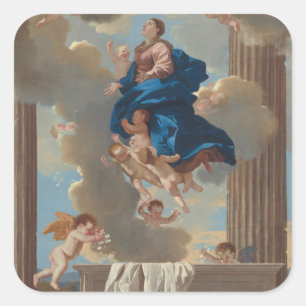 Pegatina Cuadrada La asunción de la Virgen