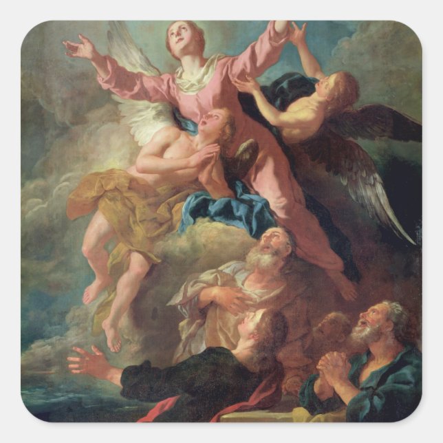 Pegatina Cuadrada La asunción de la Virgen (Anverso)
