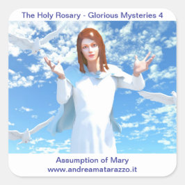 Pegatina Cuadrada La asunción de María al Cielo