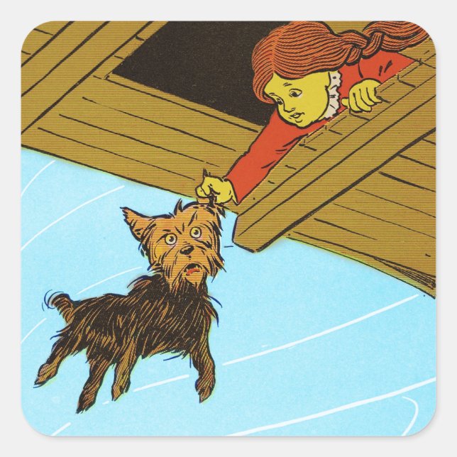 Pegatina Cuadrada La Atrapó Por La Oreja (Anverso)