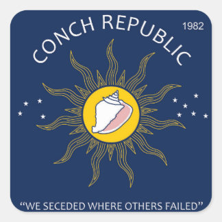 Pegatina Cuadrada La auténtica República de Conch EVITA FALKES