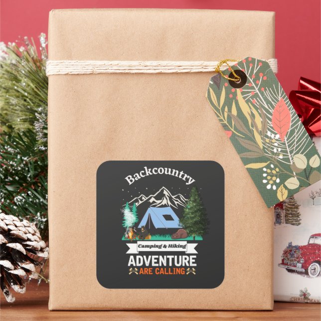 Pegatina Cuadrada La aventura nos llama (Vacaciones)