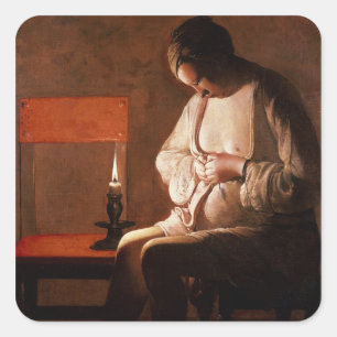 Pegatina Cuadrada La azafata