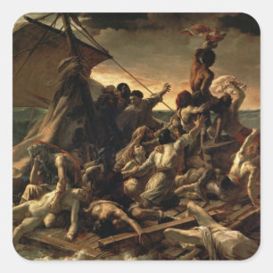 Pegatina Cuadrada La balsa de la Medusa - Théodore Géricault