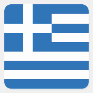 Pegatina Cuadrada La bandera de Grecia