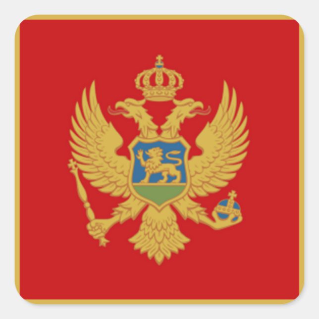 Pegatina Cuadrada La bandera de Montenegro (Anverso)