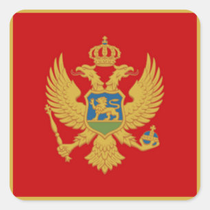 Pegatina Cuadrada La bandera de Montenegro