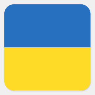 Pegatina Cuadrada La bandera de Ucrania