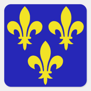 Pegatina Cuadrada La bandera medieval de Francia