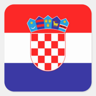 Pegatina Cuadrada La bandera nacional de Croacia Zastava Hrvatske