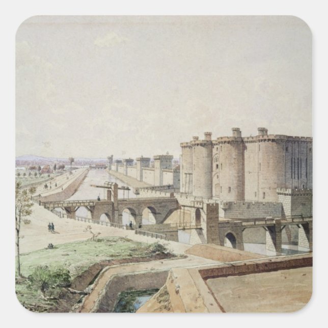 Pegatina Cuadrada La Bastilla en 1420 (Anverso)